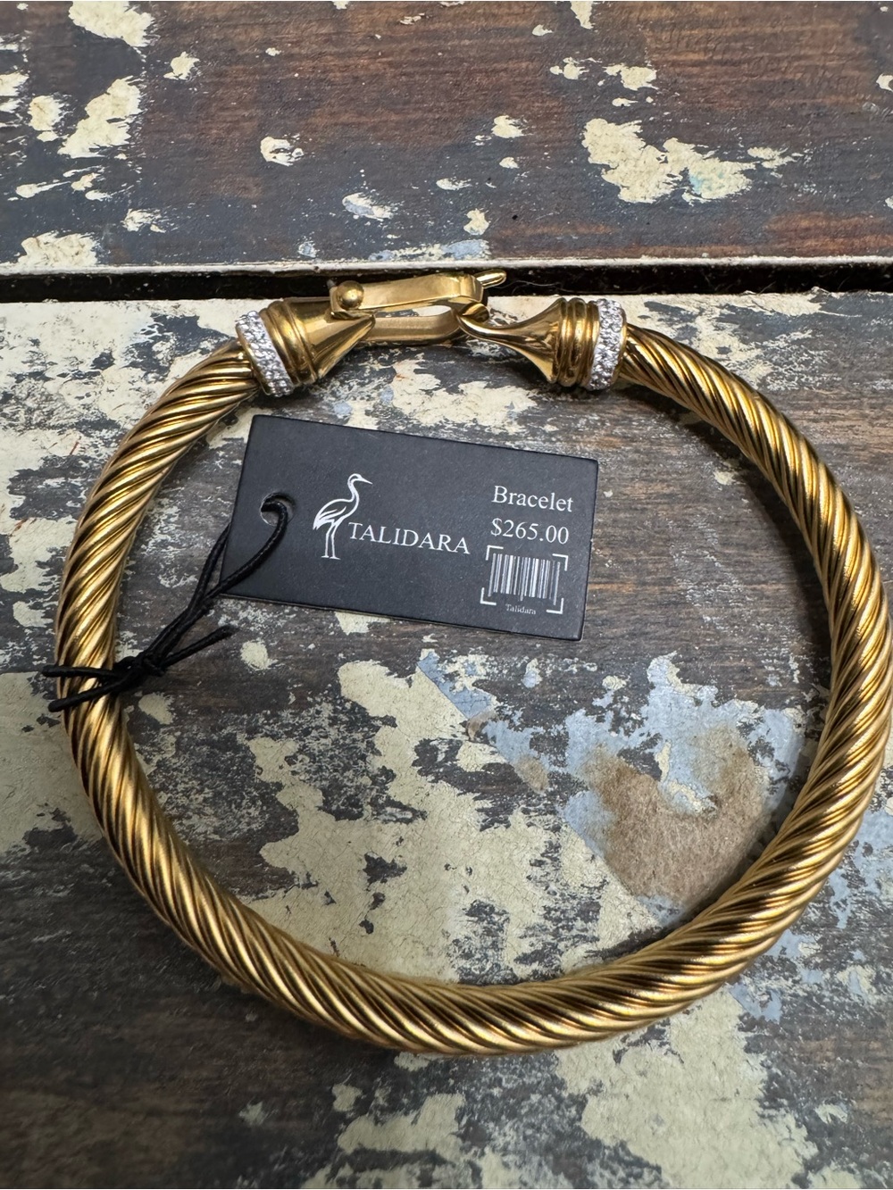 😍Talidara Gold-Tone Twisted Cable Bracelet – with Buckle Style Closure😍